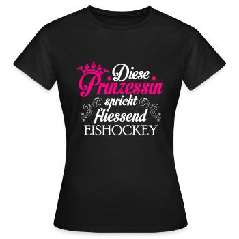 Hockey sur glace - la princesse - T-shirt Femme - noir - Devant - AI Model Female 172 dark (172cm)