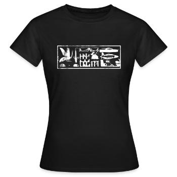 Les hiéroglyphes techniques d'Abydos - T-shirt Femme - noir - Devant - AI Model Female 172 dark (172cm)