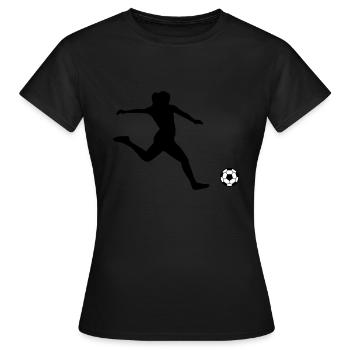 women's soccer - Women's T-Shirt - black - Front - AI Model Female 172 dark (172cm)