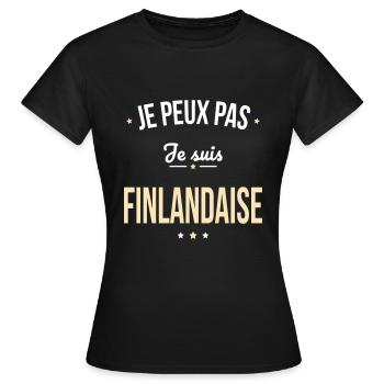 Je peux pas je suis Finlandaise - T-shirt Femme - noir - Devant - AI Model Female 172 dark (172cm)