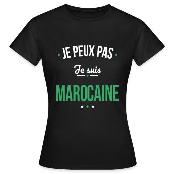 Je peux pas je suis Marocaine - T-shirt Femme - noir - Devant - AI Model Female 172 dark (172cm)