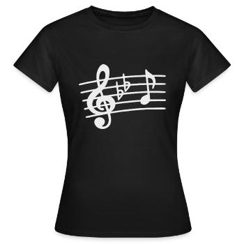 Clé de sol, partition, clé de musicien - T-shirt Femme - noir - Devant - AI Model Female 172 dark (172cm)