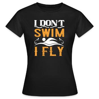 Schwimmen Wasser Spruch Schwimmer - Frauen T-Shirt - Schwarz - Vorne - AI Model Female 172 dark (172cm)