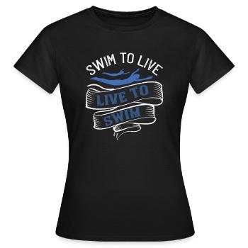 Schwimmen Wasser Spruch Schwimmer - Frauen T-Shirt - Schwarz - Vorne - AI Model Female 172 dark (172cm)