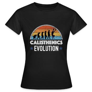 Evolution du poirier de callisthénie - T-shirt Femme - noir - Devant - AI Model Female 172 dark (172cm)