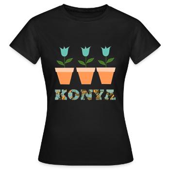 konya e 204 - Frauen T-Shirt - Schwarz - Vorne - AI Model Female 172 dark (172cm)