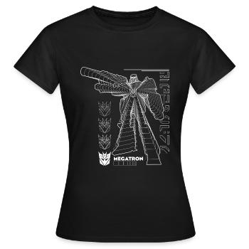 Transformers Sketch Of Megatron - Women's T-Shirt - black - Front - AI Model Female 172 dark (172cm)