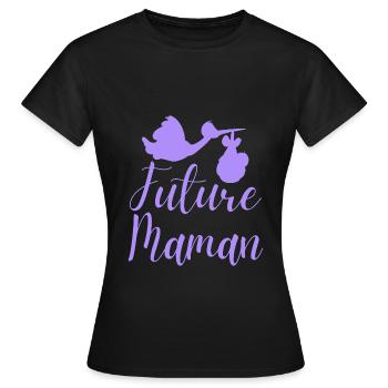 Future maman - T-shirt Femme - noir - Devant - AI Model Female 172 dark (172cm)