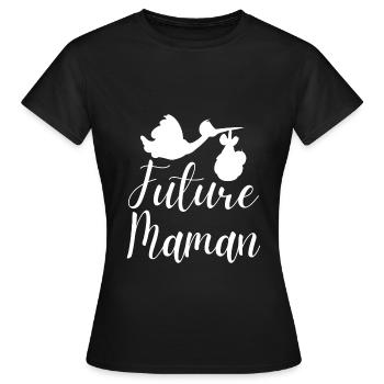 Future maman - T-shirt Femme - noir - Devant - AI Model Female 172 dark (172cm)