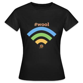 WiFi wool - Women's T-Shirt - black - Front - AI Model Female 172 dark (172cm)