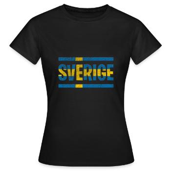Sverige Suède Suède - T-shirt Femme - noir - Devant - AI Model Female 172 dark (172cm)