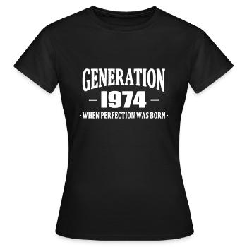 Generation 1974 - Women's T-Shirt - black - Front - AI Model Female 172 dark (172cm)