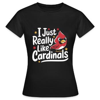 Cardinal Rouge Cardinal Vogel Rouge Cardinal - T-shirt Femme - noir - Devant - AI Model Female 172 dark (172cm)