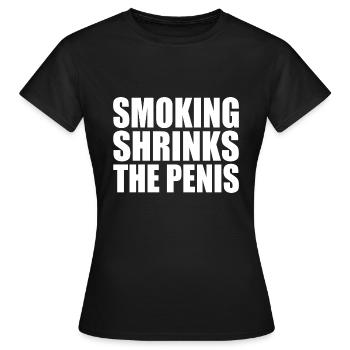 Smoking shrinks the penis - Women's T-Shirt - black - Front - AI Model Female 172 dark (172cm)