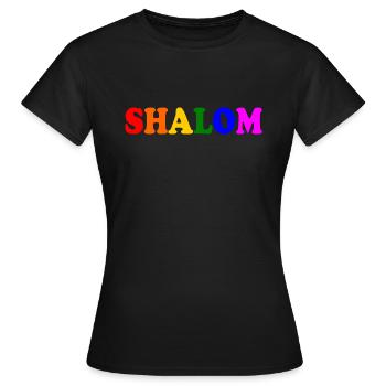 Shalom - T-shirt Femme - noir - Devant - AI Model Female 172 dark (172cm)