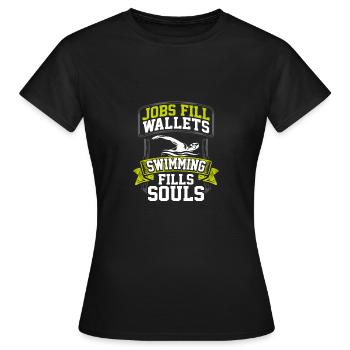 Nageur Gift Jobs Remplir portefeuilles Natation Remplissages - T-shirt Femme - noir - Devant - AI Model Female 172 dark (172cm)