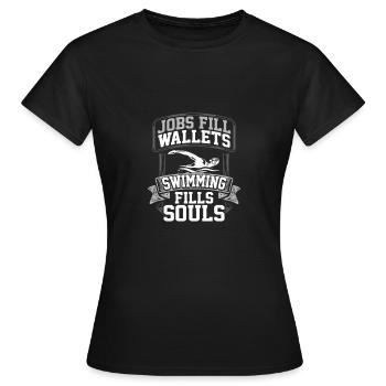 Nageur Gift Jobs Remplir portefeuilles Natation Remplissages - T-shirt Femme - noir - Devant - AI Model Female 172 dark (172cm)