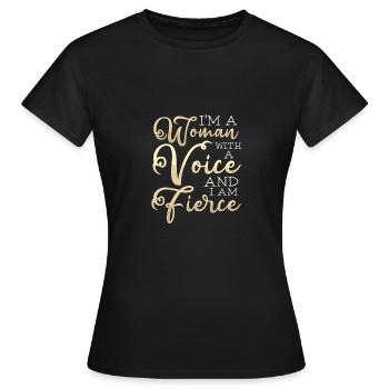 Feministische Frau mit einer Stimme heftige Feminismus-Geschenke - Frauen T-Shirt - Schwarz - Vorne - AI Model Female 172 dark (172cm)
