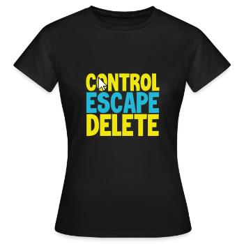 Anti-Belästigungskontrolle Flucht Anti Löschen Anti - Frauen T-Shirt - Schwarz - Vorne - AI Model Female 172 dark (172cm)