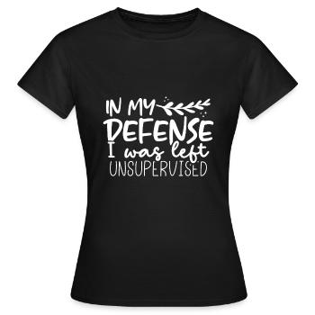 Sarcastique dans ma défense laissé sarcasme sans supervision - T-shirt Femme - noir - Devant - AI Model Female 172 dark (172cm)