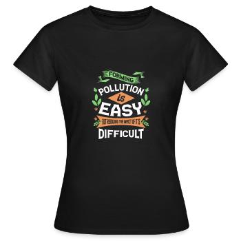 Die Bildung von Verschmutzung ist einfach zu lösen Auswirkungen ist - Frauen T-Shirt - Schwarz - Vorne - AI Model Female 172 dark (172cm)