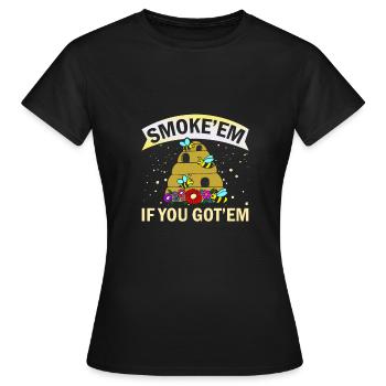 Beekeeper Gift Smoke 'em If You Got 'em Beekeeping - Women's T-Shirt - black - Front - AI Model Female 172 dark (172cm)
