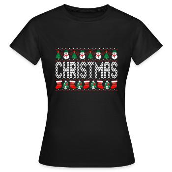 merry christmas merry christmas - Women's T-Shirt - black - Front - AI Model Female 172 dark (172cm)