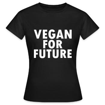 Vegan for future - T-shirt Femme - noir - Devant - AI Model Female 172 dark (172cm)