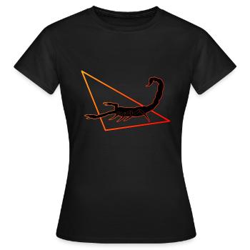 Scorpion en rouge/orange - T-shirt Femme - noir - Devant - AI Model Female 172 dark (172cm)