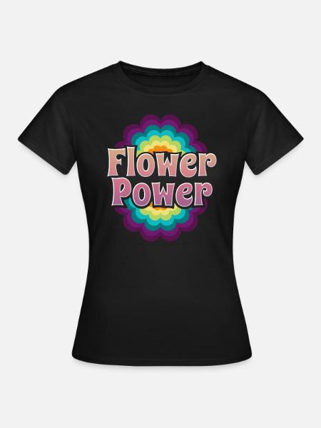 Flower Power Blume Blumenpower - Frauen T-Shirt - Schwarz