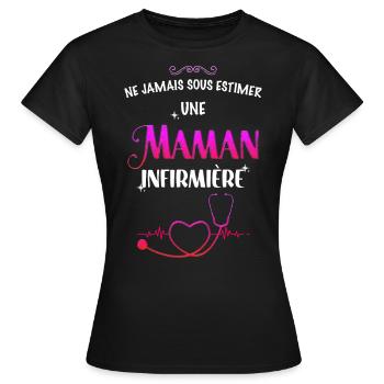 Mom Nurse Woman Strong Gift Nurse - Women's T-Shirt - black - Front - AI Model Female 172 dark (172cm)