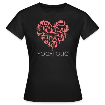 Yoga Drôle Yogaholic Dire Professeur De Yoga - T-shirt Femme - noir - Devant - AI Model Female 172 dark (172cm)