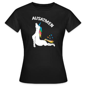 Yoga Licorne Cool Dire Méditation Professeur de Yoga - T-shirt Femme - noir - Devant - AI Model Female 172 dark (172cm)