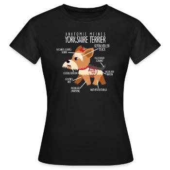 Yorkshire Terrier Anatomy Yorkie Dog Lover - Women's T-Shirt - black - Front - AI Model Female 172 dark (172cm)