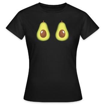 Avocado Brüste lustiges Avocado Boobs Geschenk - Frauen T-Shirt - Schwarz - Vorne - AI Model Female 172 dark (172cm)