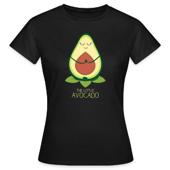 Yoga Avocado Lotus Avocado Yogalehrerin Geschenk - Frauen T-Shirt - Schwarz - Vorne - AI Model Female 172 dark (172cm)