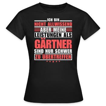 Des performances inégalées en tant que jardinier - T-shirt Femme - noir - Devant - AI Model Female 172 dark (172cm)