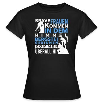 Alps Hiking Saying Mountaineer - Women's T-Shirt - black - Front - AI Model Female 172 dark (172cm)