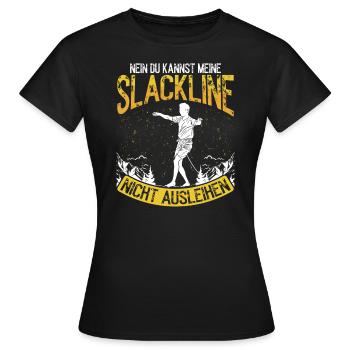 Slackliner Slackline d’intérieur Slackline Set - T-shirt Femme - noir - Devant - AI Model Female 172 dark (172cm)