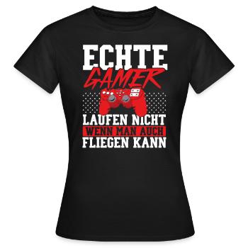Gaming Monitor PC Gamer Videospiel Controller - Frauen T-Shirt - Schwarz - Vorne - AI Model Female 172 dark (172cm)