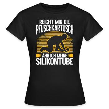Plattenleger Zubehör Silikon Handwerker - Frauen T-Shirt - Schwarz - Vorne - AI Model Female 172 dark (172cm)