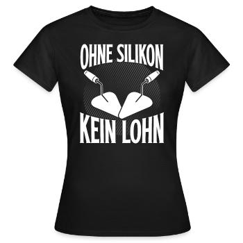 Fliesenleger Silikon Handwerker Beruf Plattenleger - Frauen T-Shirt - Schwarz - Vorne - AI Model Female 172 dark (172cm)