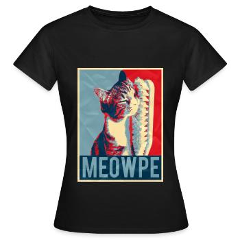Cat brush gift art Maine Coon Persian - Women's T-Shirt - black - Front - AI Model Female 172 dark (172cm)