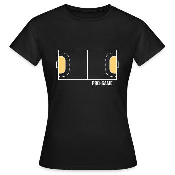 Handball Handballfeld Sprungwurf Handballhalle - Frauen T-Shirt - Schwarz - Vorne - AI Model Female 172 dark (172cm)