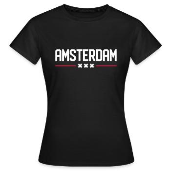 AMSTERDAM | XXX - T-shirt Femme - noir - Devant - AI Model Female 172 dark (172cm)
