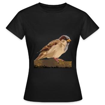 Spatz - Frauen T-Shirt - Schwarz - Vorne - AI Model Female 172 dark (172cm)