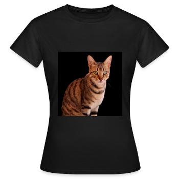 Chat chat chaton doux - T-shirt Femme - noir - Devant - AI Model Female 172 dark (172cm)