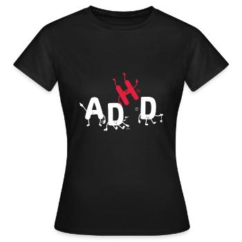 ADHD T-Shirts - Frauen T-Shirt - Schwarz - Vorne - AI Model Female 172 dark (172cm)