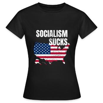 Socialism Sucks Anti socialisme capitalisme - T-shirt Femme - noir - Devant - AI Model Female 172 dark (172cm)