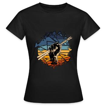Schlagzeug Schlagzeug und Percussion Vibrationen - Frauen T-Shirt - Schwarz - Vorne - AI Model Female 172 dark (172cm)